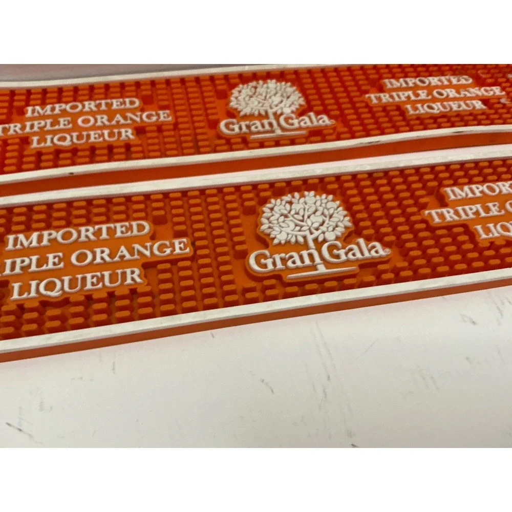 Gran Gala Bar Mat Set of 2 Triple Orange Liqueur Rubber Service Rail Mats 23.5in